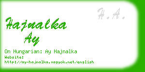hajnalka ay business card